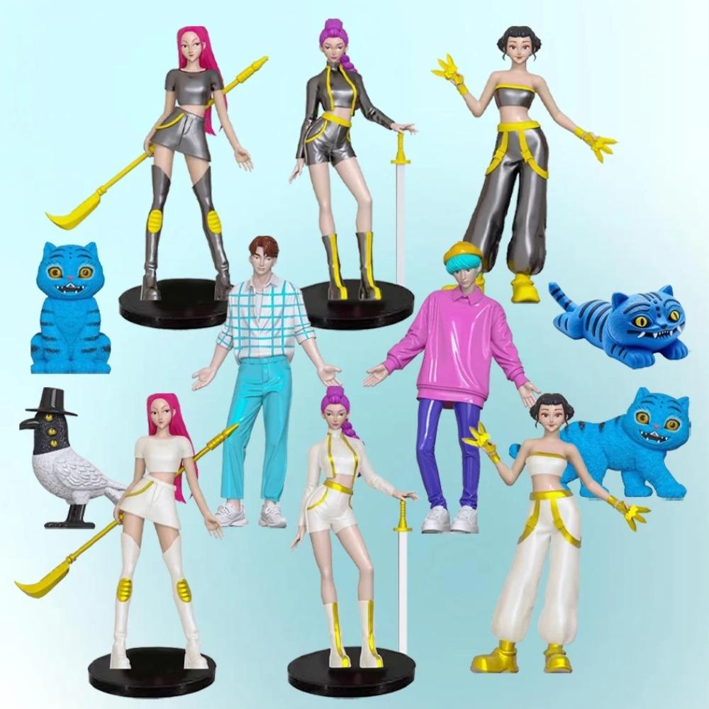 5-18pcs/Set Kpop Demon Hunters Action Figure Toy Derpys Tiger Rumi Mira Zoey Sussy Figurine Doll For Fans Gift Birthday Gifts