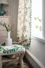 Cortinas Boho con Borla Verde para Dormitorios y Salas de Estar, Cortinas Bohemias Semitransparentes con Diseños de Hojas Verdes, 1 Panel