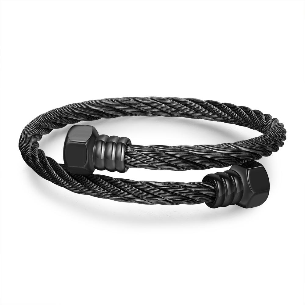 Unique Retro Style Stainless Steel Wrapped Geometric Bracelet Fashion Unisex Accessory Gift