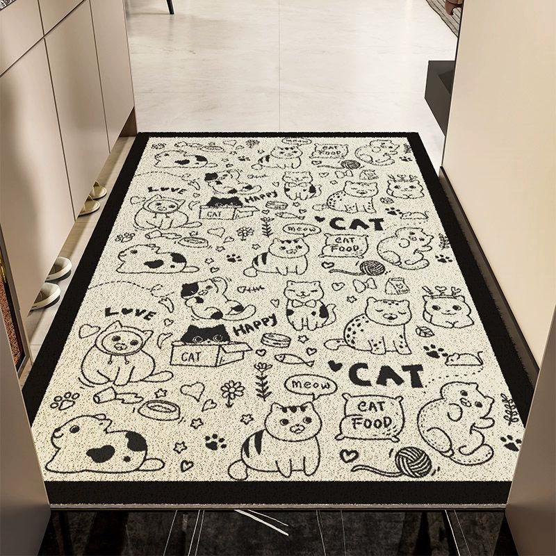 

Cute Monster Cartoon Entrance Mat Non-Slip Hallway Rug Home Foot Pad Trimable for Living Room and Kitchen Use 50x80cm
