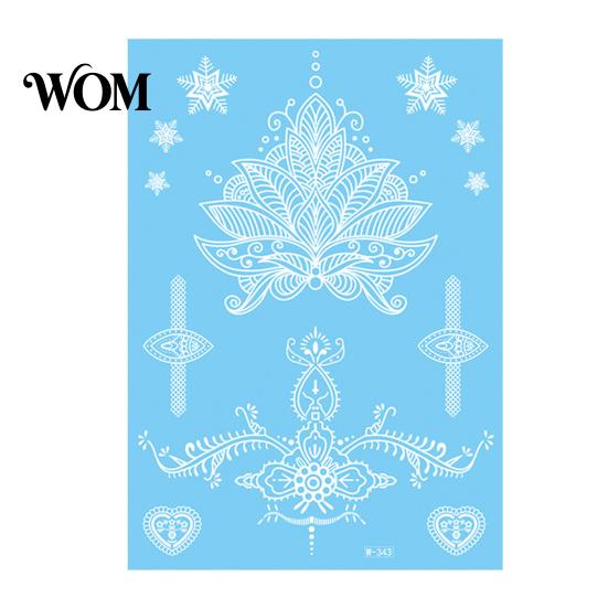 Eco-friendly Tattoo Sticker White Lace for Women, Temporary Face Body Skin-friendly Arm, Waterproof Fake Decal Wedding Party Festival Safe Tattoos