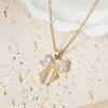 Cute Zirconia Heart Bow Pendant Necklace Jewelry for Women