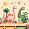 Cartoon Cute Dinosaur Green Plants Children's Room Home Background Wall Decoration Sticker