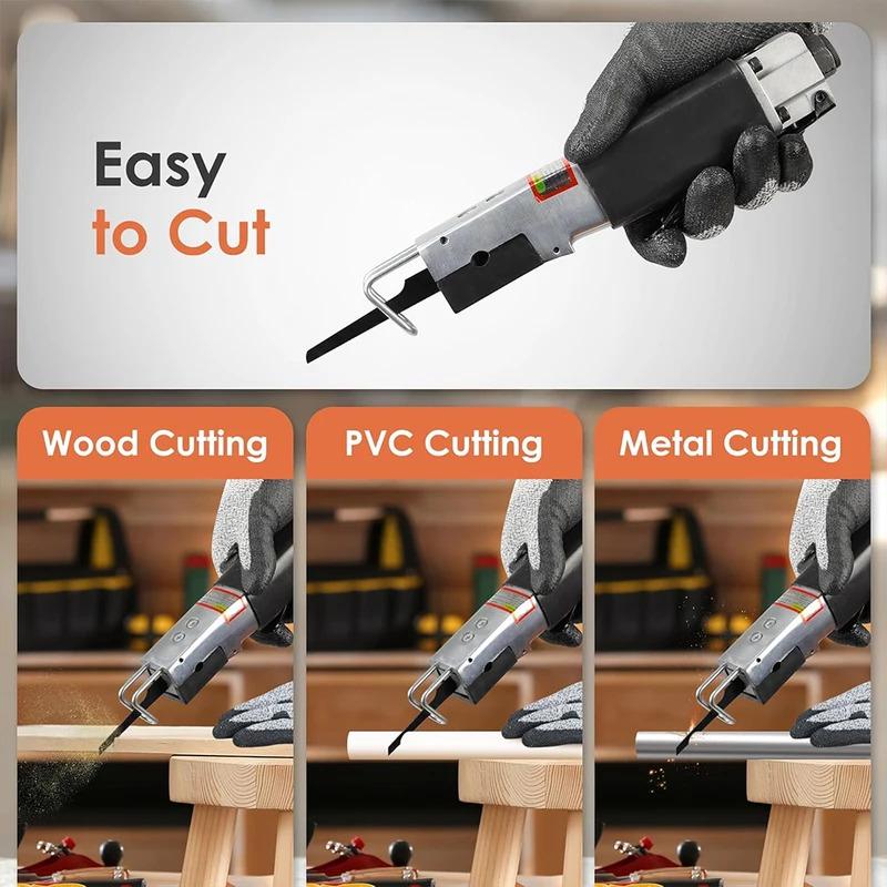 90PSI Pneumatic Reciprocating Saw Multi-function Air Saber Body Saw For Cutting Aluminum, Plastic, Fiberglass, and Sheet Metal