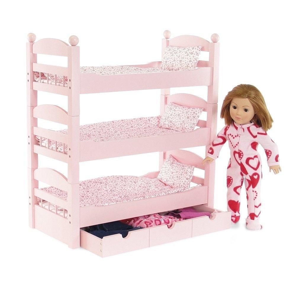 Koupit 18 Inch Doll Triple Bunk Bed Stackable Wooden Furniture