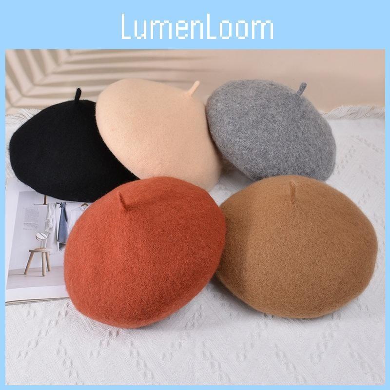 Fashionable Retro Plush Beret With Solid Color Design For Daily Cold Seasons