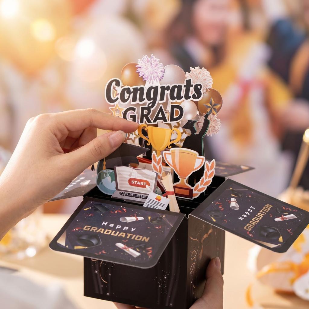 Graduation  Themed Party Party, 3D 3D Greeting Card, 3D Box For Teachers And Classmates, Handmade Hollowed Out Carving