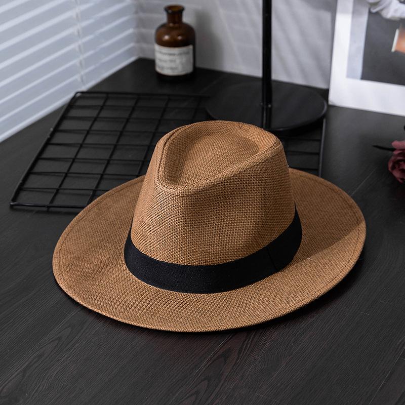 Foldable Roll Up Short Brim Trilby Hat Panama Beach Hat Fedora Straw Sun Hat for Men Women, Ideal Choice for Gifts