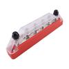 Bus Bar Marine 12V-48V Power Distribution Block with Cover with 6 x 1/4” (M6) Post Battery 12V Bus Bar for Car Boat Marine