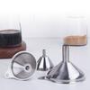 3 Sizes Stainless Steel Kitchen Funnels Set with Ergonomic Handle Clamp Ring Dishwasher