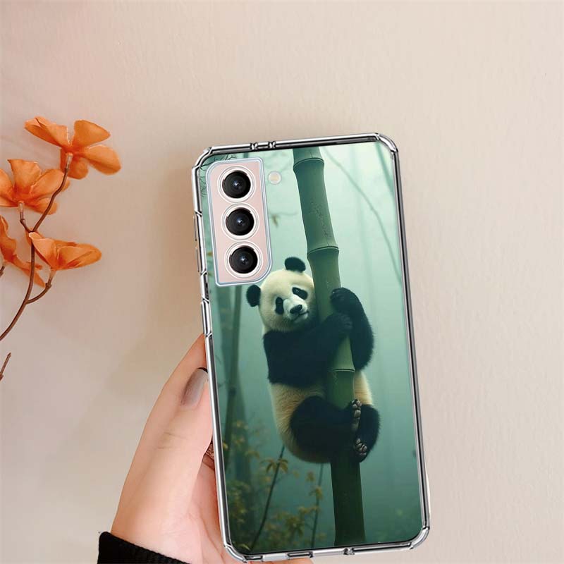 Panda Baby, Giant Panda Family Clear Phone Cases for Samsung S26 Ultra Galaxy S25 Edge S24 S23 FE S21 Plus S20 S22 S10 Cover Pat