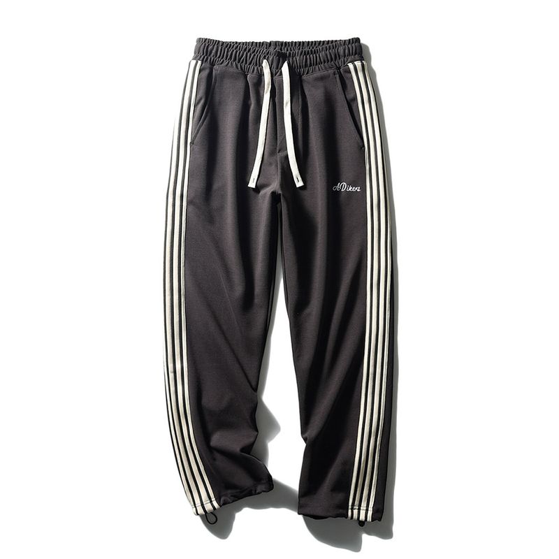 Knitting Sports Pants Men Summer Thin Straight-leg Four Bars Pants New Sweatpants Export Men s Pants Casual Pants Gray L