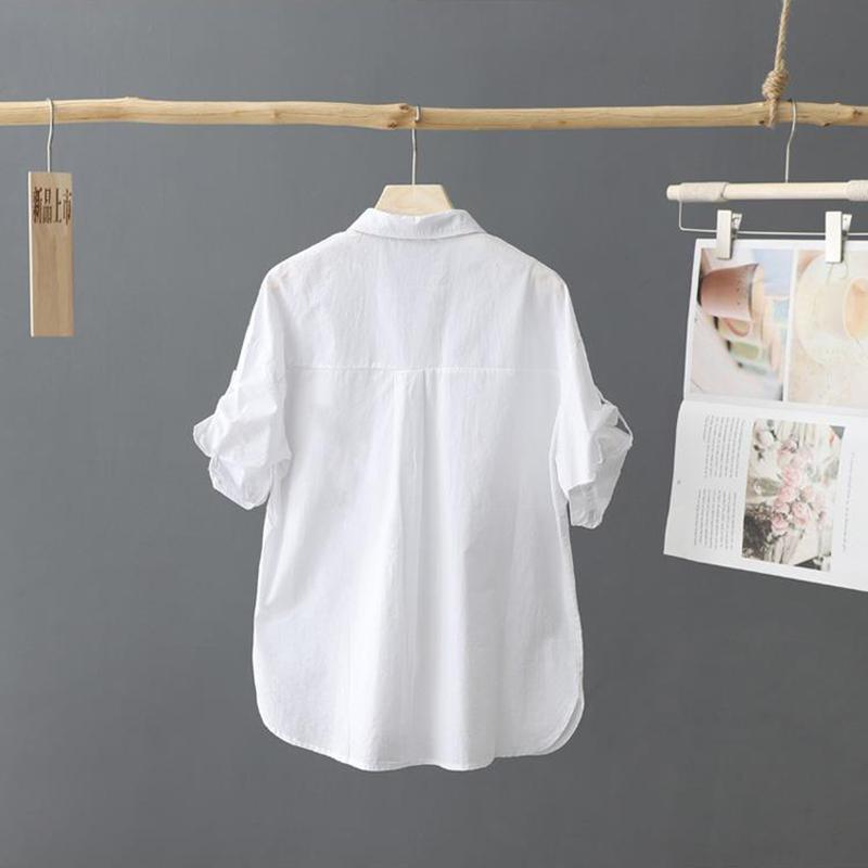 Short Sleeve Solid Color Shirt Women's Summer Outer Shirt Loose Top Women