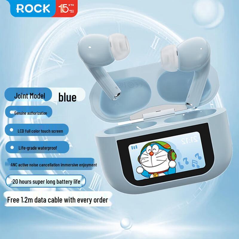 

ROCK Doraemon A5 Pro Smart Screen ANC Bluetooth Earbuds
