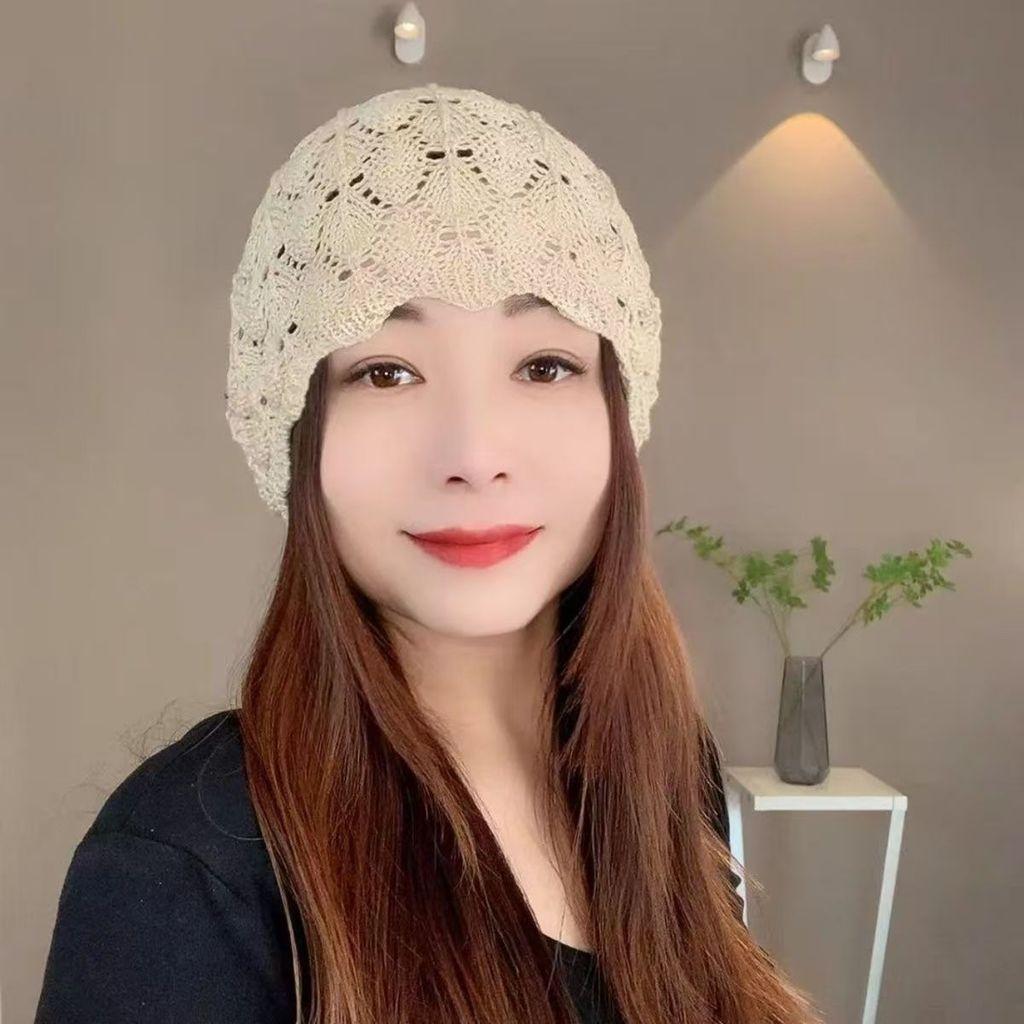 Knitted Hat Woman Autumn Winter Wool Beanie With Breathable Design For Casual Wear