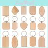 15pcs Assorted Blanks Keychain Wood Wooden Key Tag Key Ring For Diy Gift Crafts Laser Engraving Wood Key Chain Blanks
