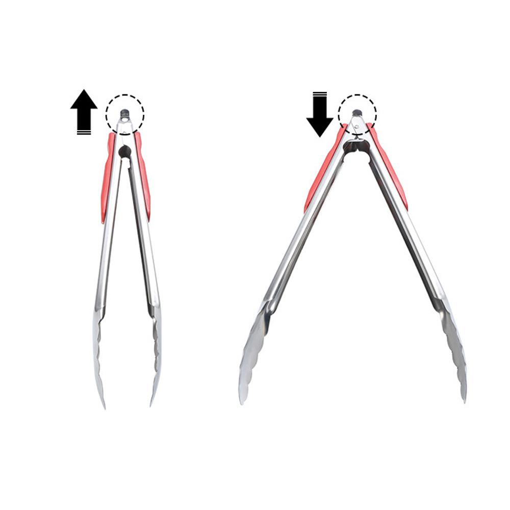 9"/12"/14" Barbecue BBQ Tongs Silicone Kitchen Cooking Salad Serving BBQ Tongs Stainless Steel Handle Utensil