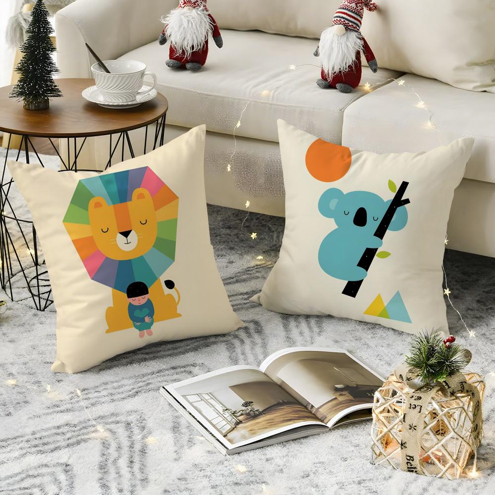 Nordic Modern Anime Pillow Case Pattern Printed Pillowcase for Living Room Sofa Cushion Cover & Bedroom Decor