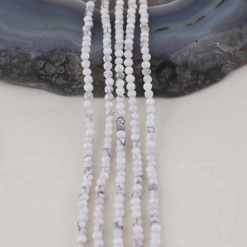 Faceted Natural White Turquoise Beads Necklace DIY Jewelry Accessories, Color Retention Handmade Jewelry