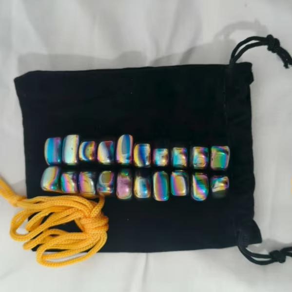 DIY Photo Wall Irregular Black Lodestone Family Magnet Pushpin Multi Functional Match Color Rope Fridge Magnetic Stone Set