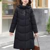 Plus Size XL-6XL Middle Age Women Winter Long Coats Hooded Elegant Thick Warm Embroidery Parkas Female Jackets