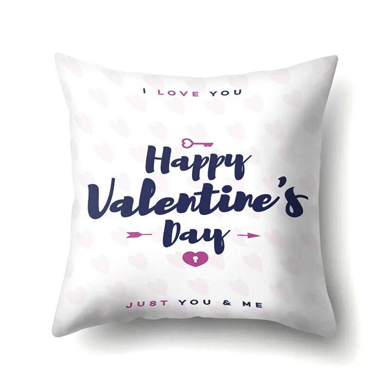 Valentine's Day Letter Love Pattern Printed Pillow Cover Sofa