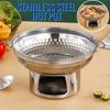 Fast Heating Stainless Steel Hot Pot Thickened Dessert Holder Double Ears Hot Pot  Food Serving
