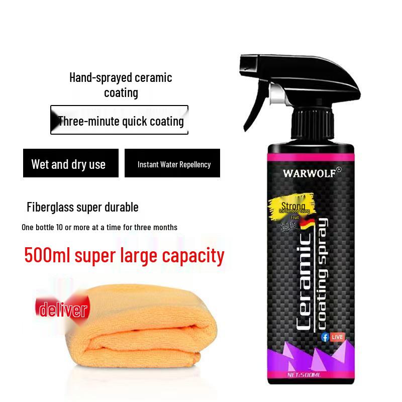 Nano Crystal Car Coating Spray: Quick-Acting Wax & Polish for Black & White Paint.