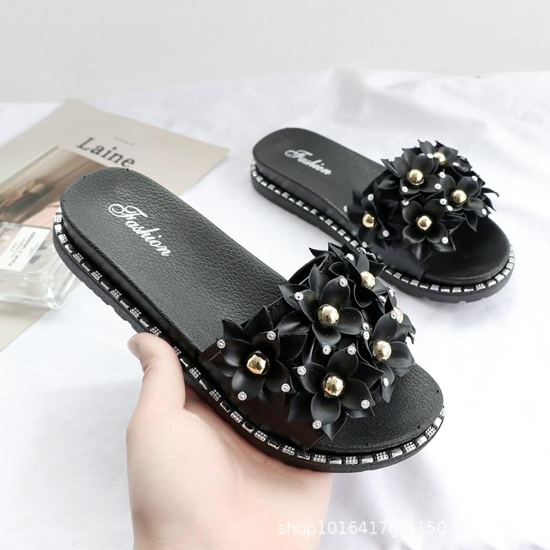 Novo verão sandálias femininas para uso exterior moda all-match sandálias de lantejoulas plataforma sandálias chinelos de praia