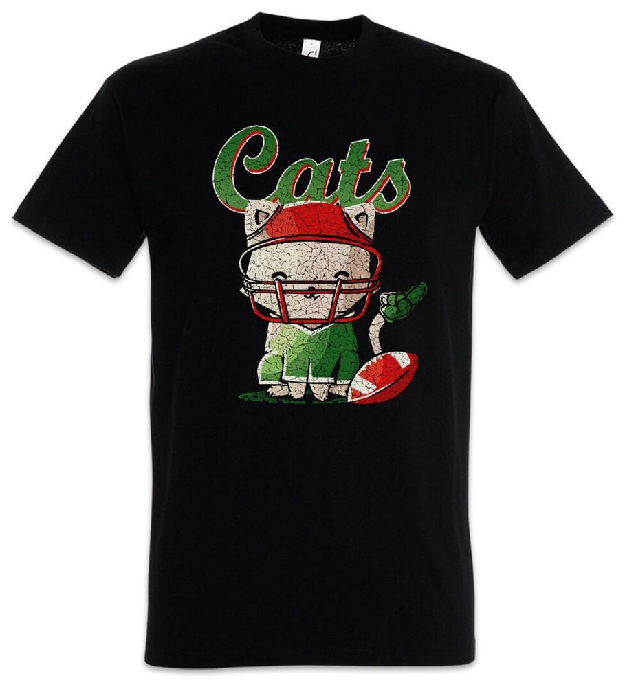 

Cats Football T-Shirt Cat Love Addiction Addicted Helmet Fun Player Person Coach M