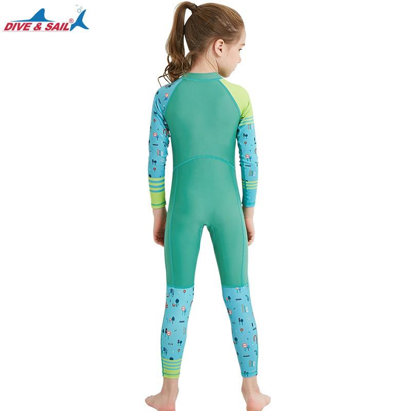 Kids UV Protection Rash Guard Swimsuit Long Sleeve One Piece Swimwear Snorkeling Beach Outdoor