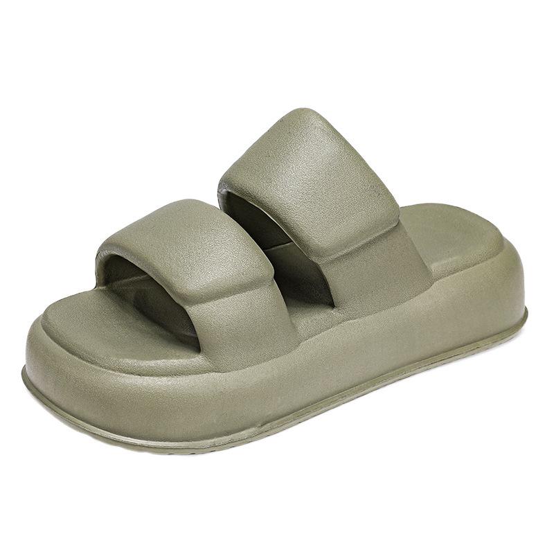 Slippers women's summer fashion go out home bathing non-slip one-word drag men's beach shoes