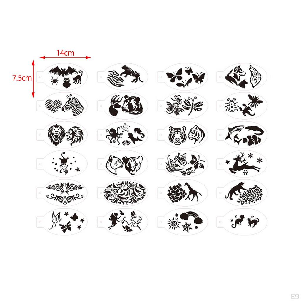 Face Paint Stencils, Body Painting Template Durable, Masquerade Festivals Portable Carnivals Party