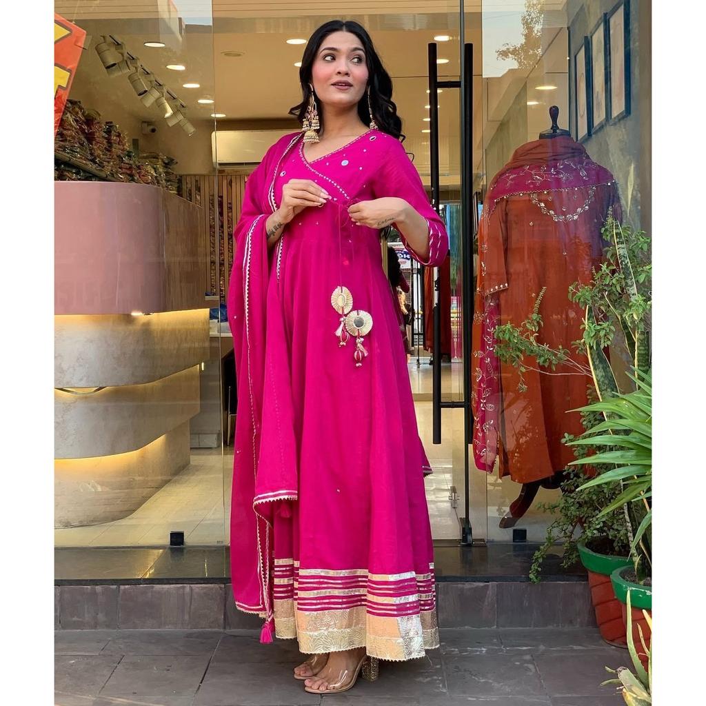 Pakistani Anarkali Suit Kurti Indian Bollywood Party Wear Kurta Pant Dupatta Set