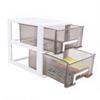 Schreibtisch mit 2 Schubladen, Kunststoff, stapelbar, transparent, Desktop-Aufbewahrungsbox für Büromaterial, für Zuhause, Wohnheim