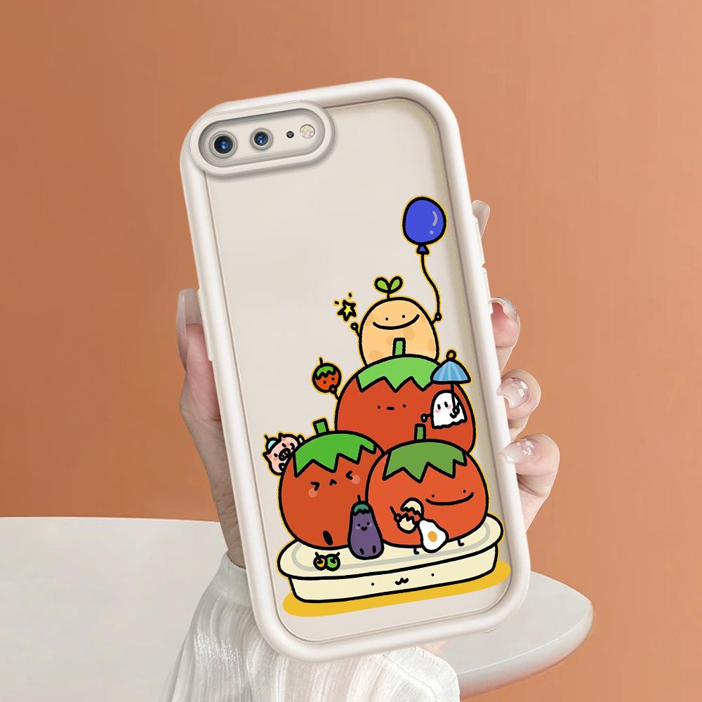 Cute Cartoon Vegetables Tomatoes Phone Case for iPhone Samsung Galaxy Xiaomi Redmi POCO HUAWEI Honor Shockproof Rubber Soft Flexible Cover Casing