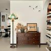 Tiffany Floor Lamp Owl Animal Stained Glass Lamp for Living Room Bedroom Office Bright Lighting Rustic Corner Decor Standing Ta