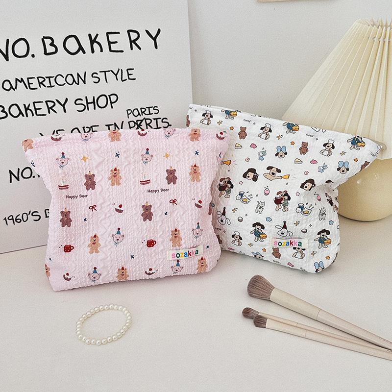 Cute Little Bear Rabbit Makeup Bag Portable Women Storage Bag Travel Large Capacity Cosmetic Organizer Pouch