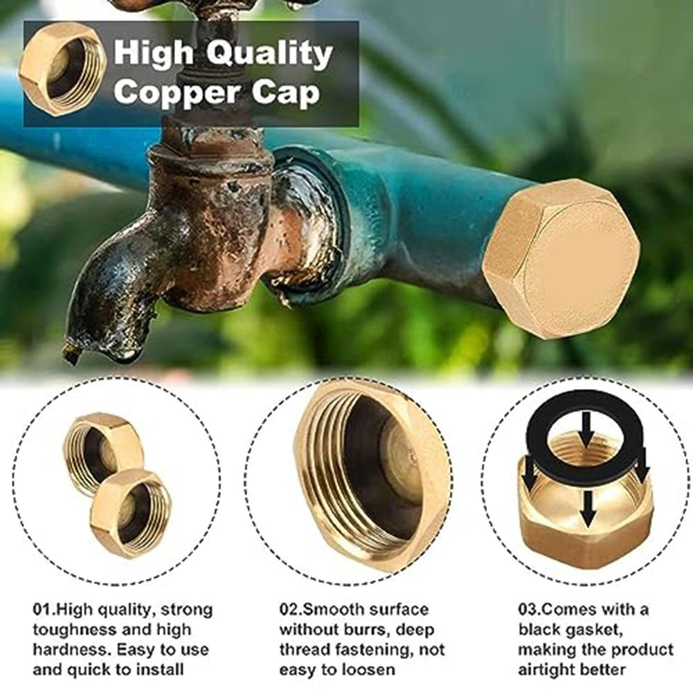 Brass Pipe End Cap Brass Blanking Cap For Home Plumbing For Industrial Use 1-inch Female Thread Corrosion-resistant Brass