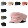 Beret Color Solid Hat Unisex Cotton Winter Knitted Flat Cap For Wear Outdoor