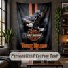 Personalizovaná nástěnná tapiserie, Harley-Davidson Vlastní text, Měkká látková nástěnná dekorace Pro vnitřní výzdobu