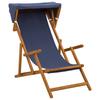 Reclining Chair 2 pcs 3 Position Solid Eucalyptus Wood Blue