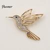 Golden Tone Bird Brooch Bling Rhinestone Hummingbird Brooch, Hollow Flying Alloy Daily Wear Pin, Jewelry Accessory for Coats Scarves Dresses