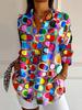 3D Abstract Pattern Women's Long Shirt with Drop Shoulder Sleeves