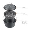 Aluminum Hanging Pots, 2-4 Person Camping Pots with Lid, Lightweight Outdoor Cooking Pots Cookware for Hiking Picnics