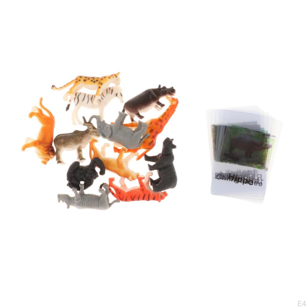 Matching Game Cards and Animal Figurines Toy for Toddlers Preschool Life Material