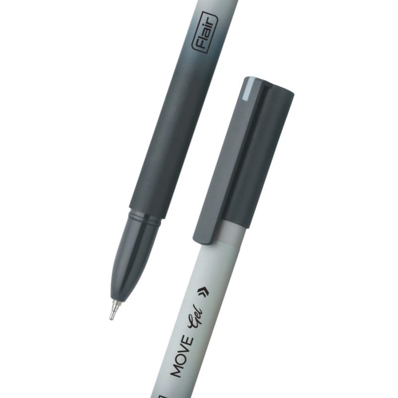 Flair Move Gel Pen Set Of 1 Black Ink 0.3mm Fine Tip Smooth Writing Aesthetic Matte Body For Office School Use