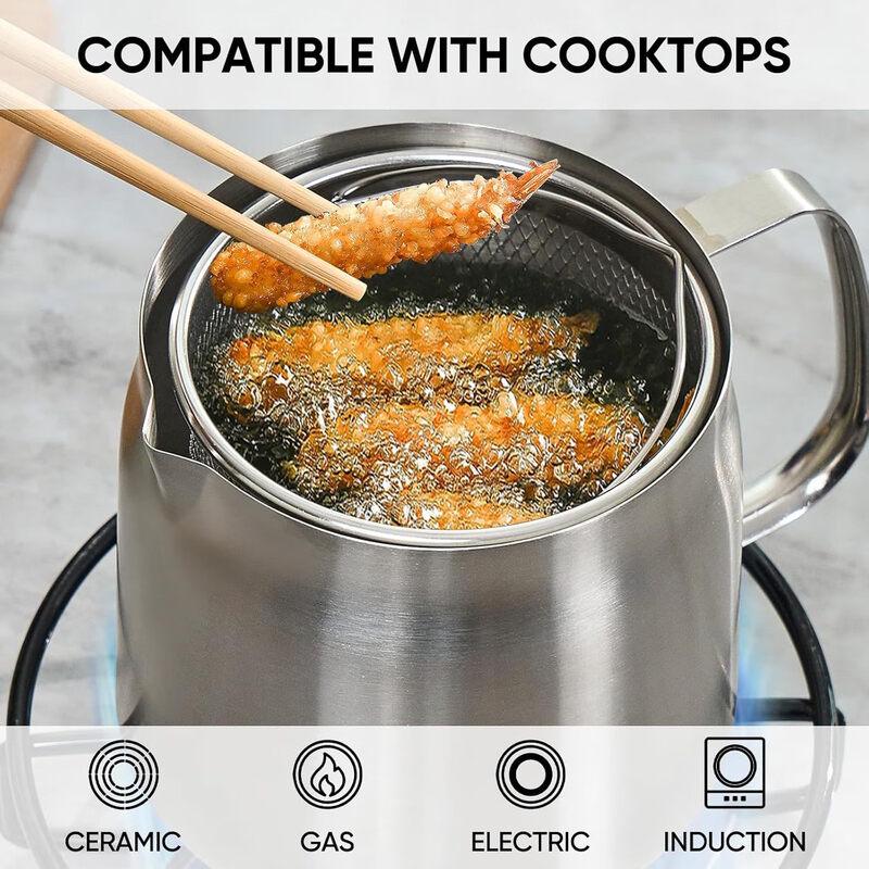 304 Stainless Steel Oil Storage Pot with Strainer