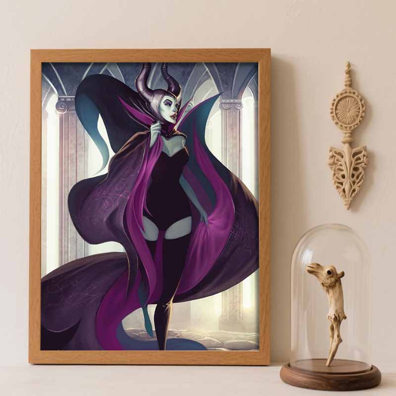 Disney Diamond Painting Kit Maleficent 5D Diamond Art Home Decor Creative Handmade Gift Round 20x30cm