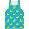 Schattig Eendjespatroon Tanktop Heren 3D Geprinte Rubberen Eendjes Mouwloze T-shirts Coole Zomer Streetwear Sneldrogende T-shirts Tops